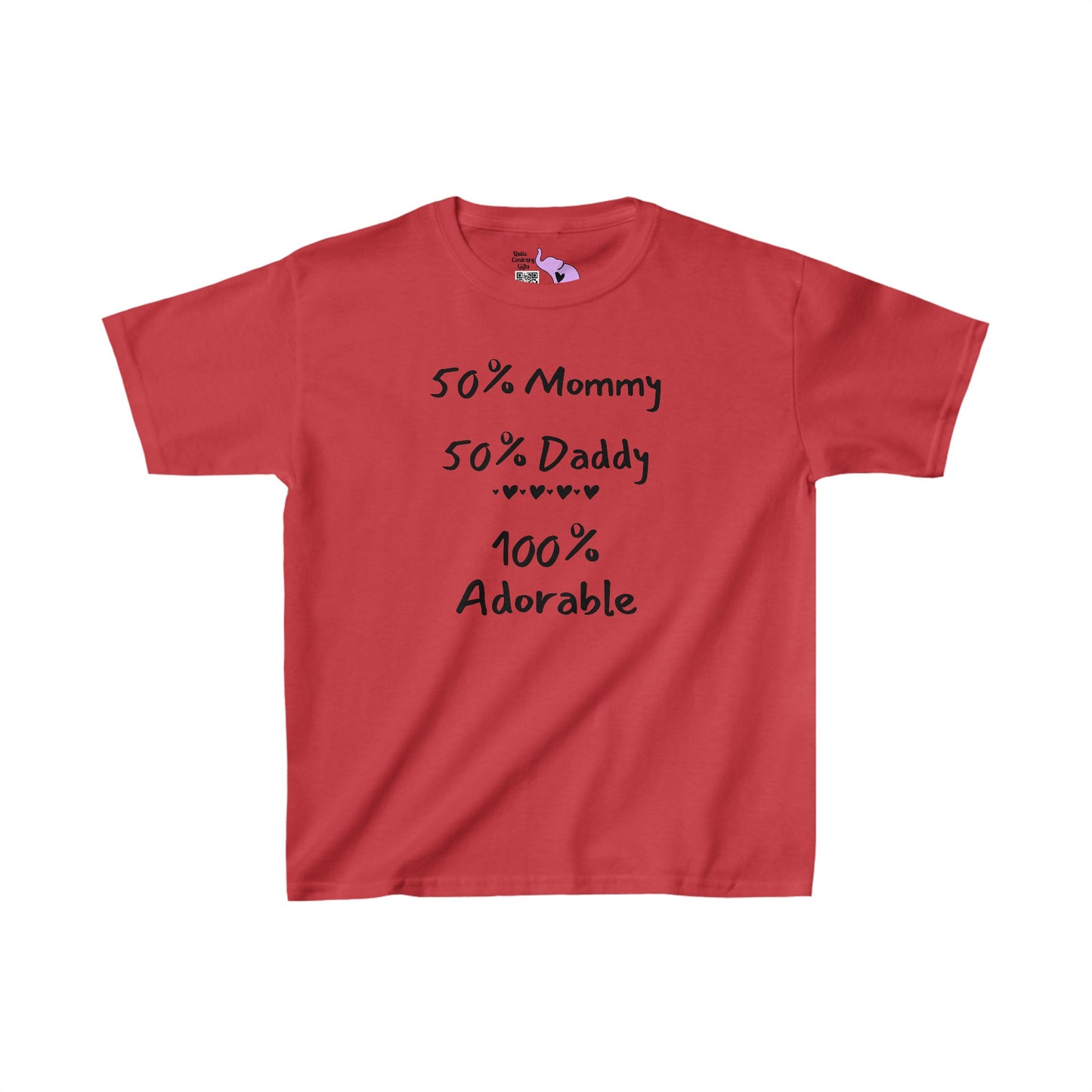 50% Mommy 50% Daddy 100% Adorable Kids Heavy Cotton™ Tee