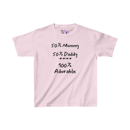 50% Mommy 50% Daddy 100% Adorable Kids Heavy Cotton™ Tee