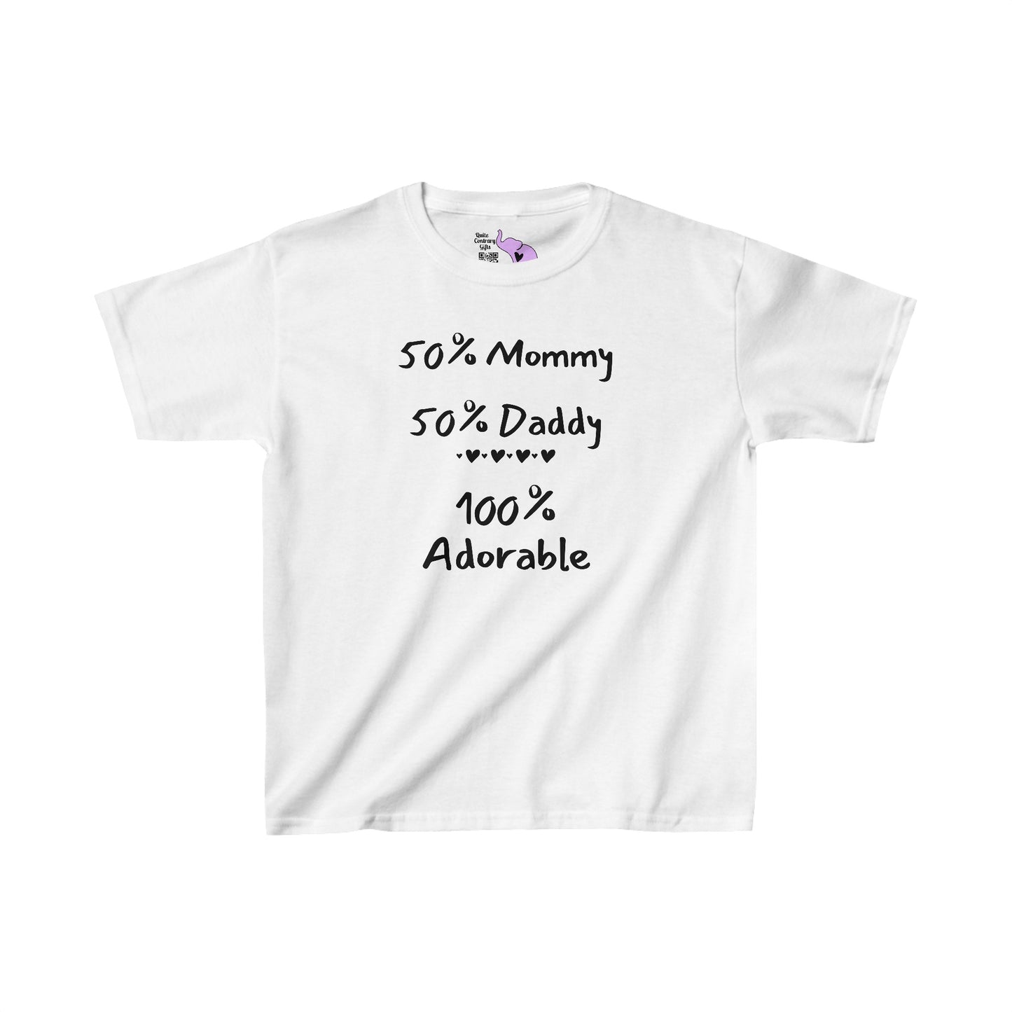 50% Mommy 50% Daddy 100% Adorable Kids Heavy Cotton™ Tee