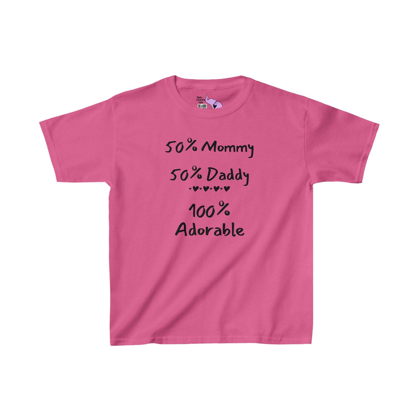 50% Mommy 50% Daddy 100% Adorable Kids Heavy Cotton™ Tee