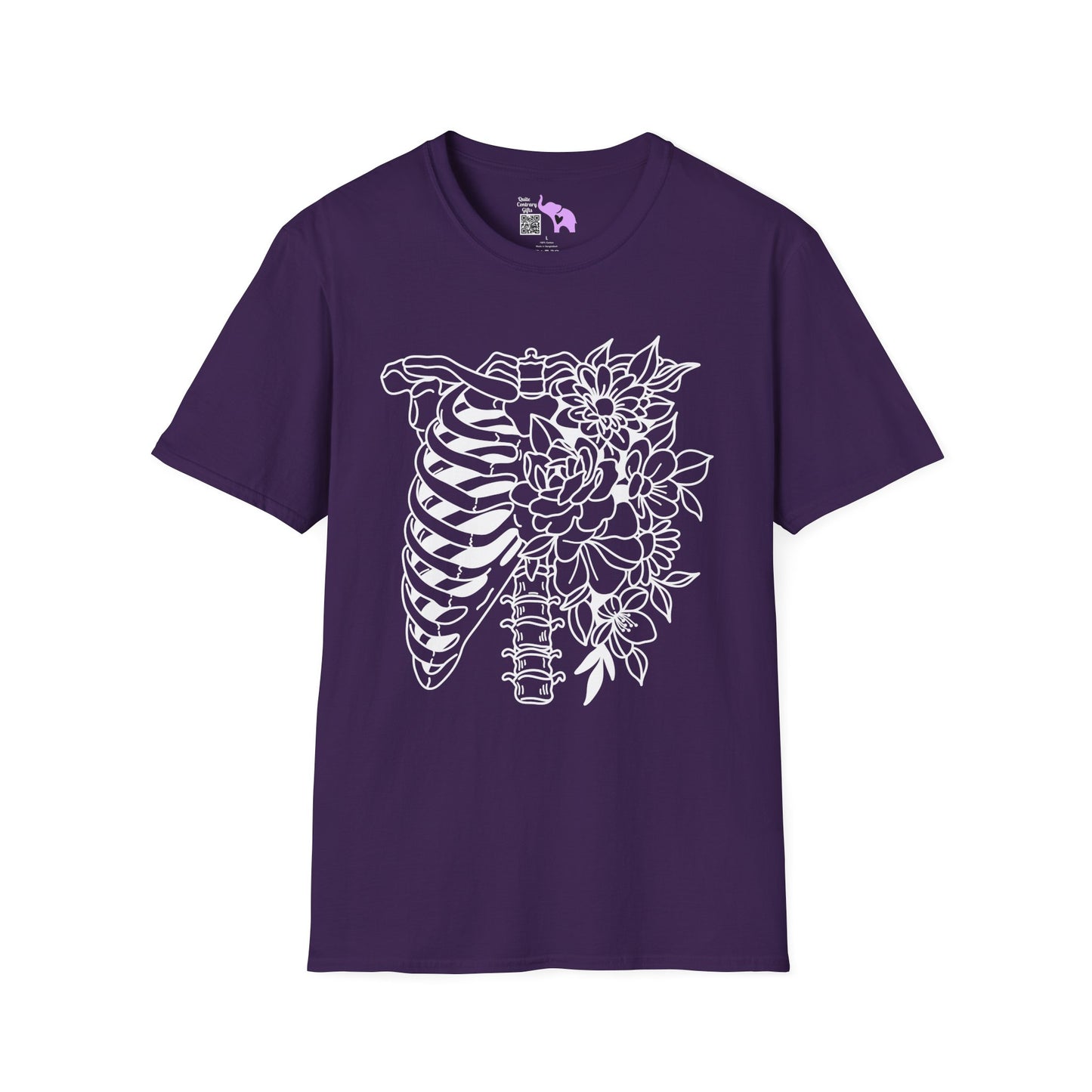 Floral Ribcage Adult Tshirt