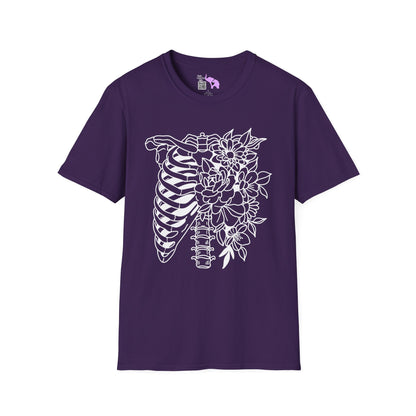 Floral Ribcage Adult Tshirt