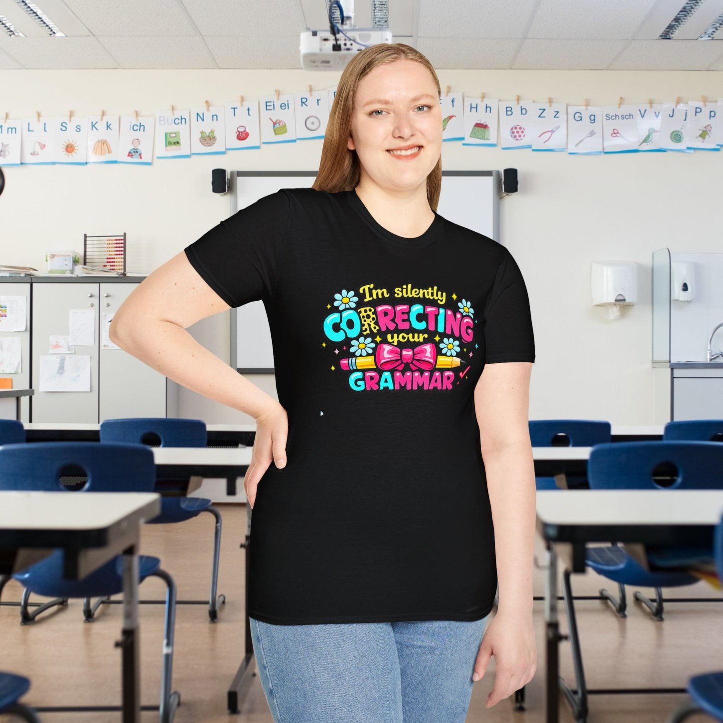 I'm Silently Correcting Your Grammar (Colorful) Adult T-shirt