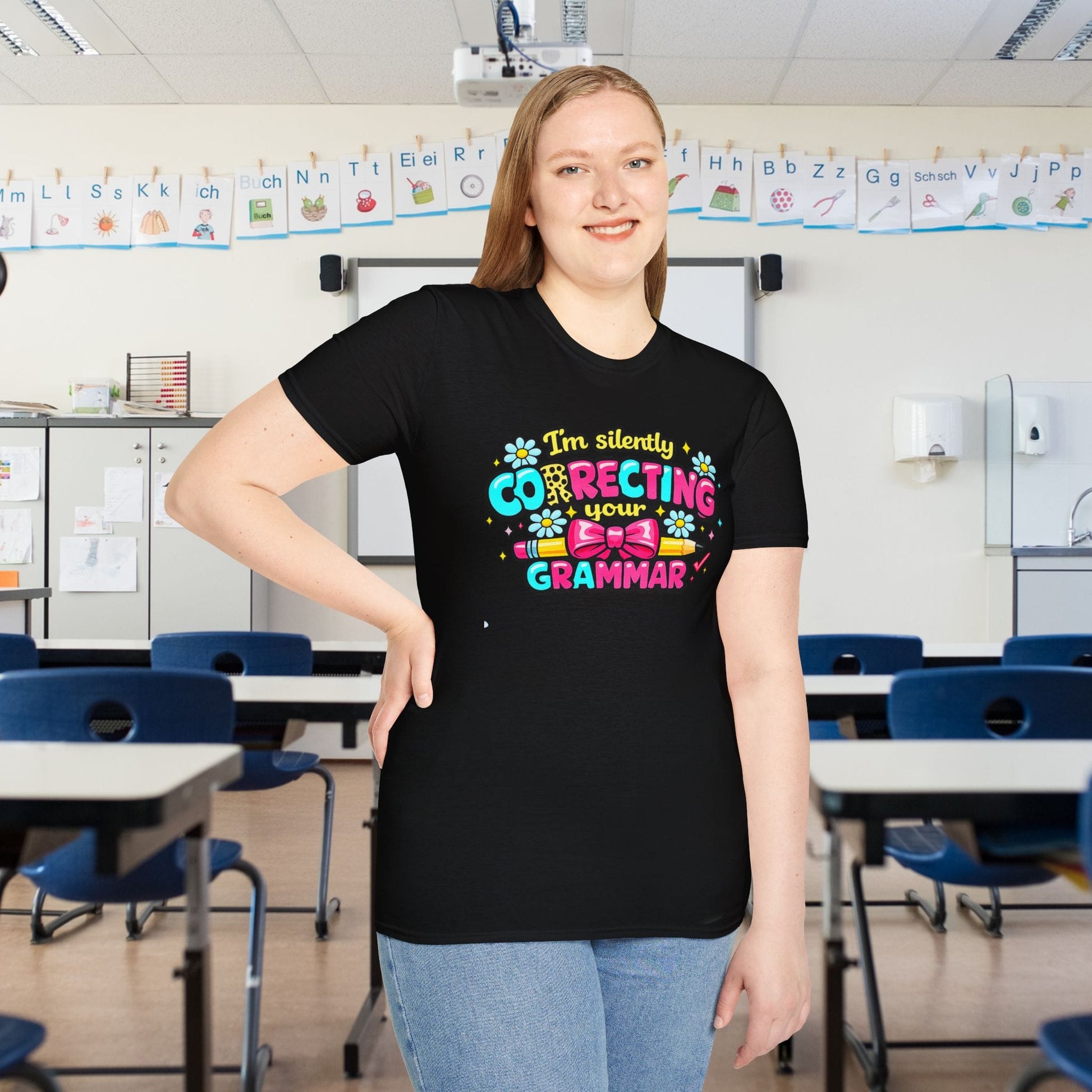 I'm Silently Correcting Your Grammar (Colorful) Adult T-shirt