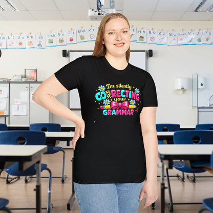 I'm Silently Correcting Your Grammar (Colorful) Adult T-shirt