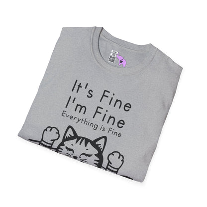 It's Fine I'm Fine Everything's Fine (Cat) Adult T-shirt