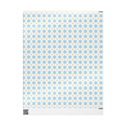 Blue/Gold Star of David Hanukkah Wrapping Paper