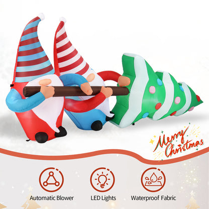 Festive Gnome Elves with Christmas Tree LED Inflatable