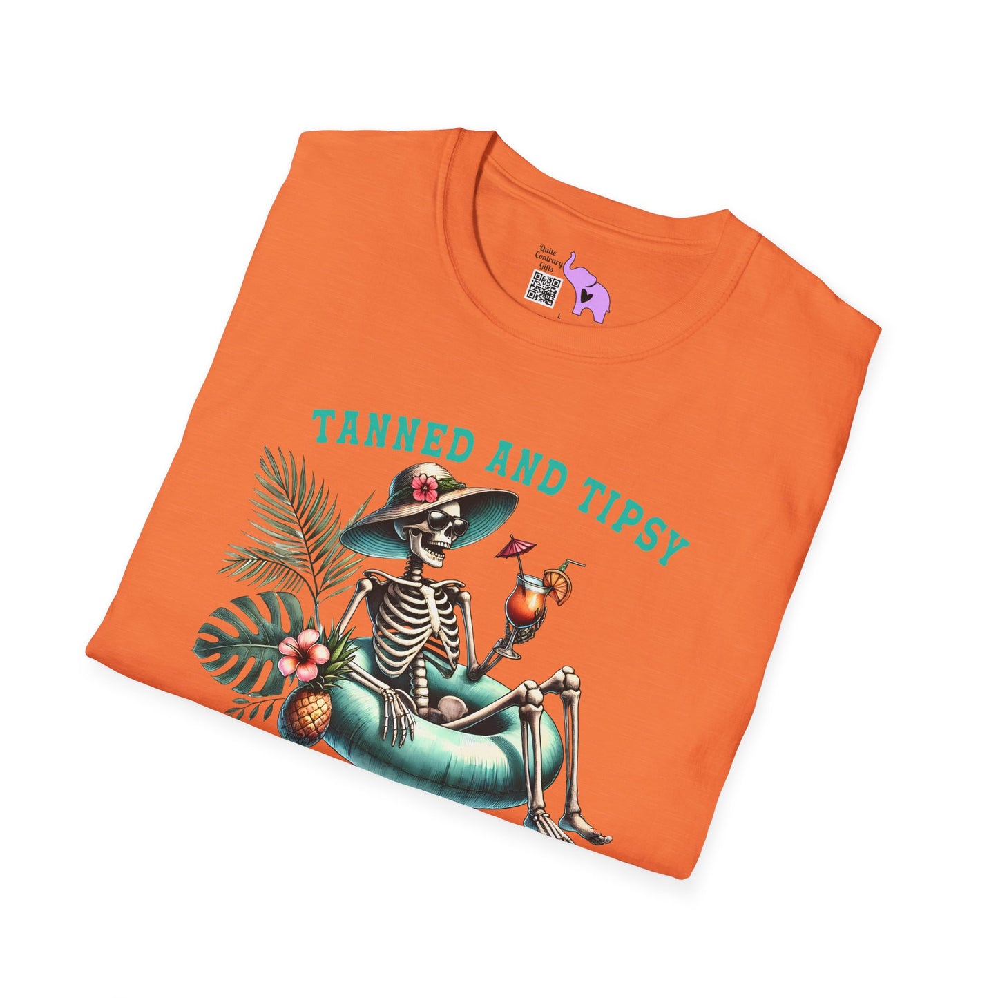 Tanned & Tipsy Skeleton Adult T-shirt