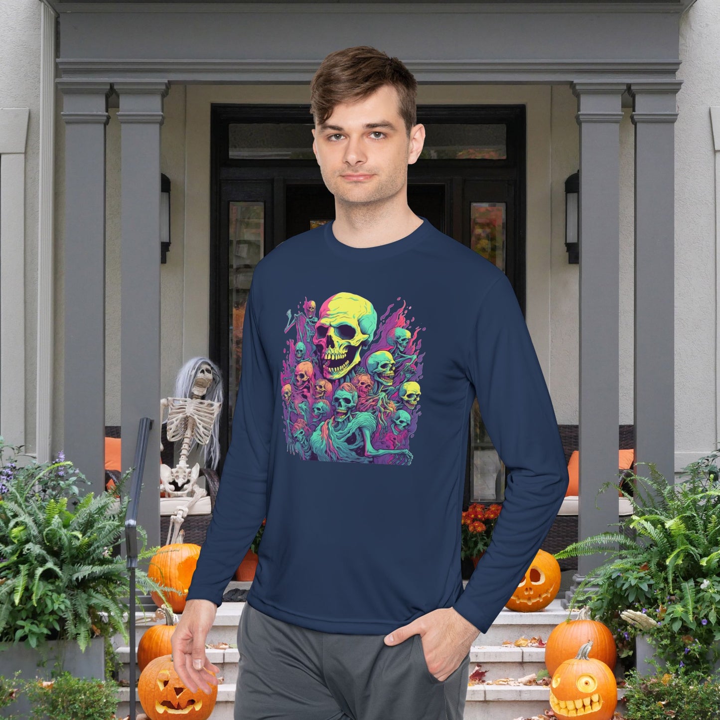 Skeleton Gathering Adult Long Sleeve Tee