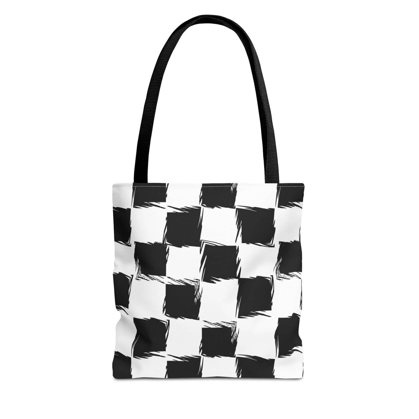 Distorted Check Canvas Tote Bag