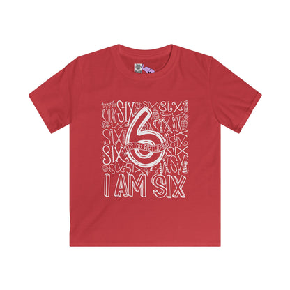 I Am Six Typography Youth Softstyle Tee