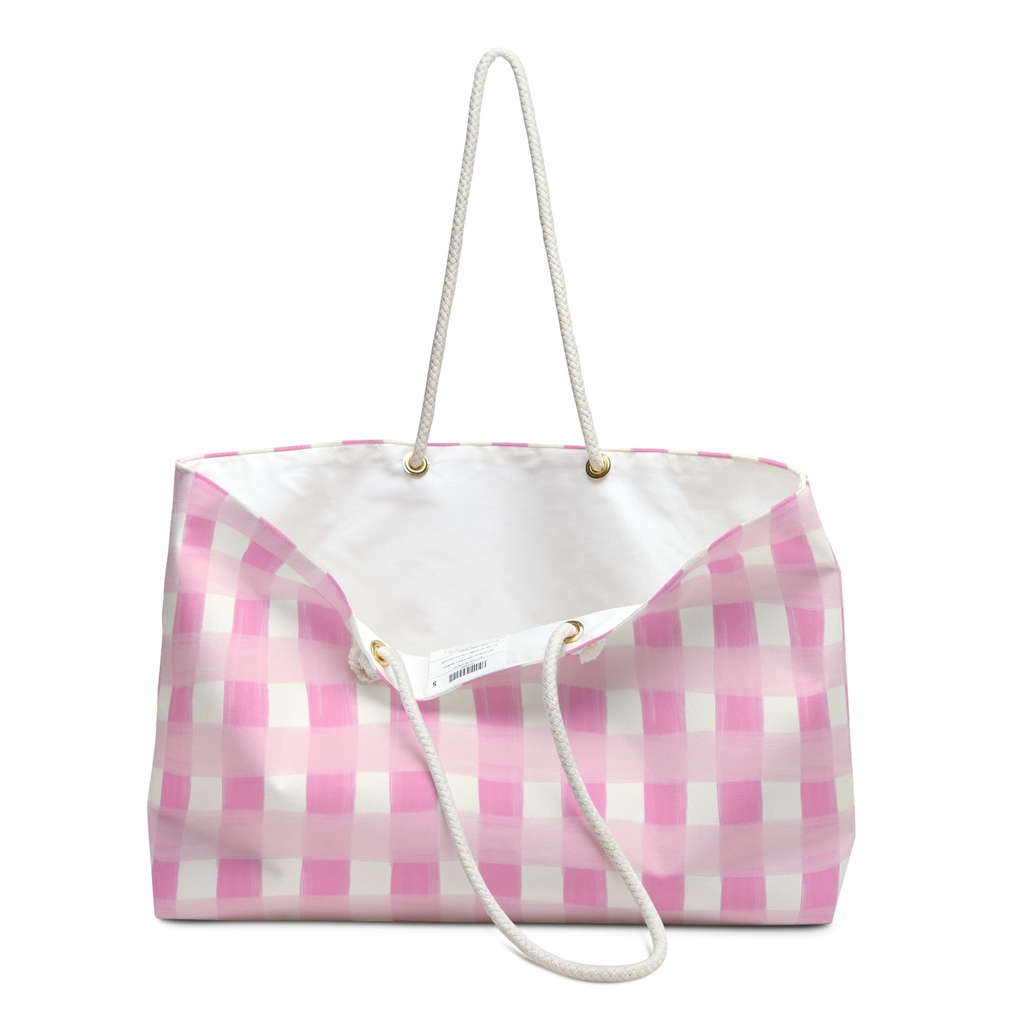 Dreamy Rose Gingham Weekender Bag