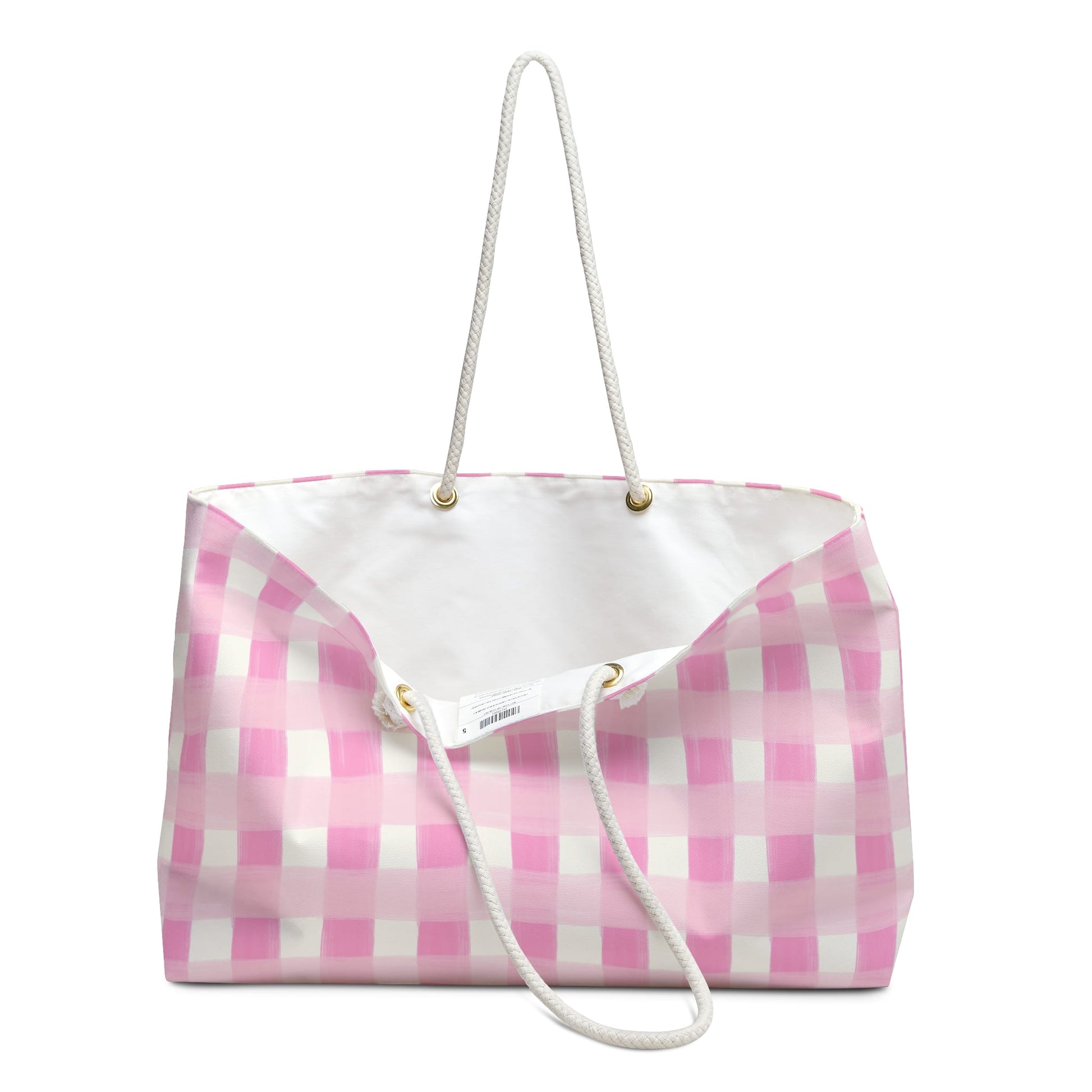 Dreamy Rose Gingham Weekender Bag