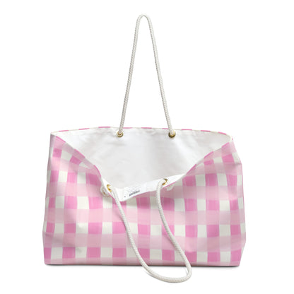 Dreamy Rose Gingham Weekender Bag