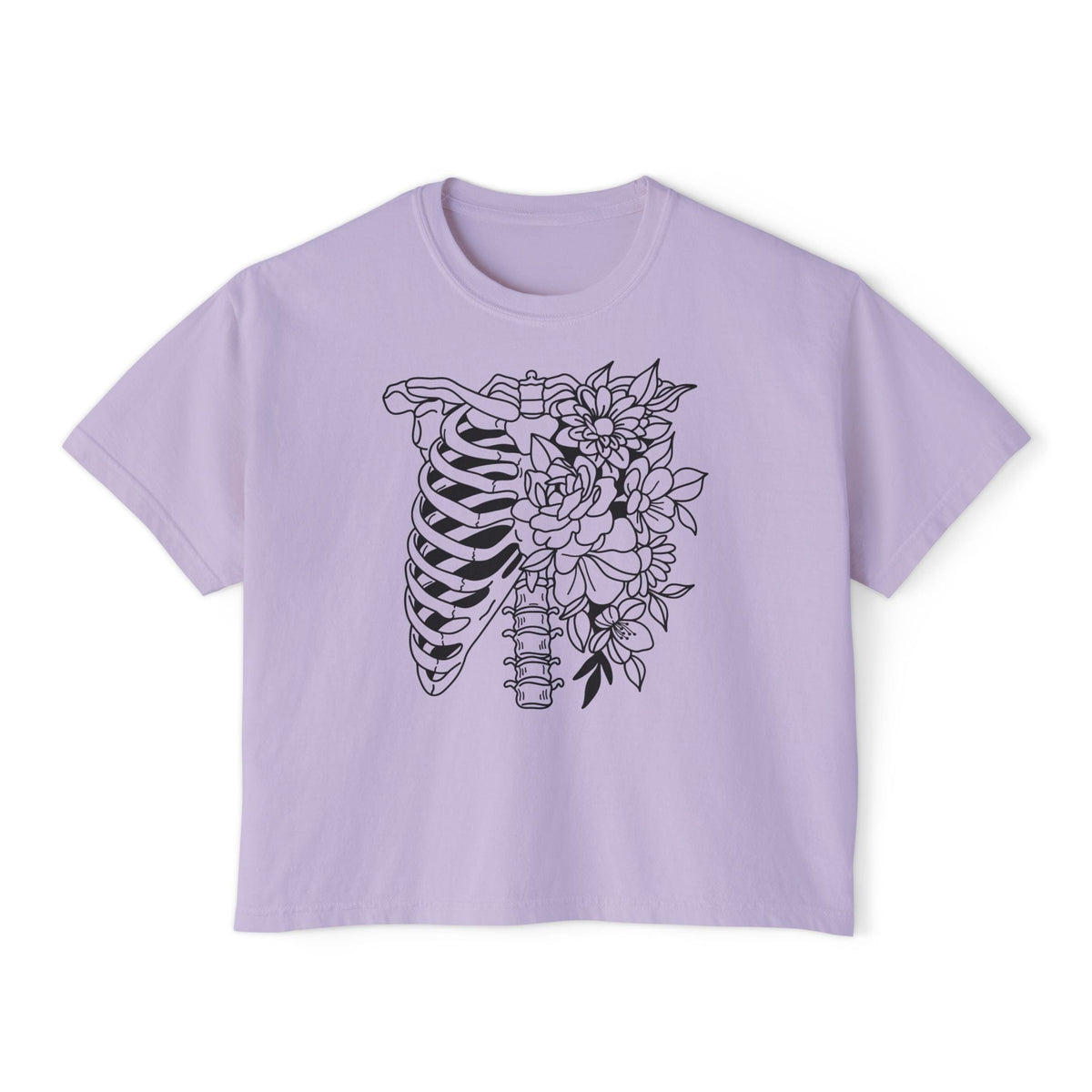 Floral Ribcage Women's Boxy Tee