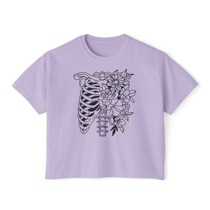 Floral Ribcage Women's Boxy Tee