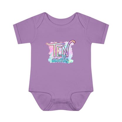 Pastel Wild One Milestone Baby Bodysuit-Ten Months
