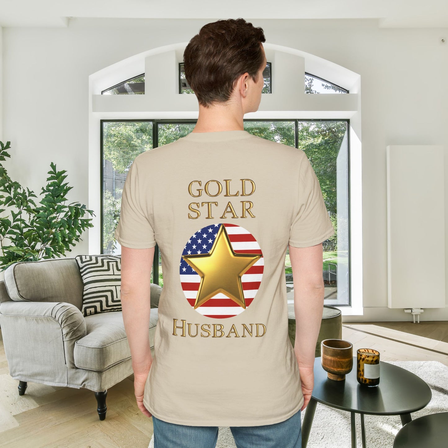Gold Star Husband Forever Proud Adult T-shirt