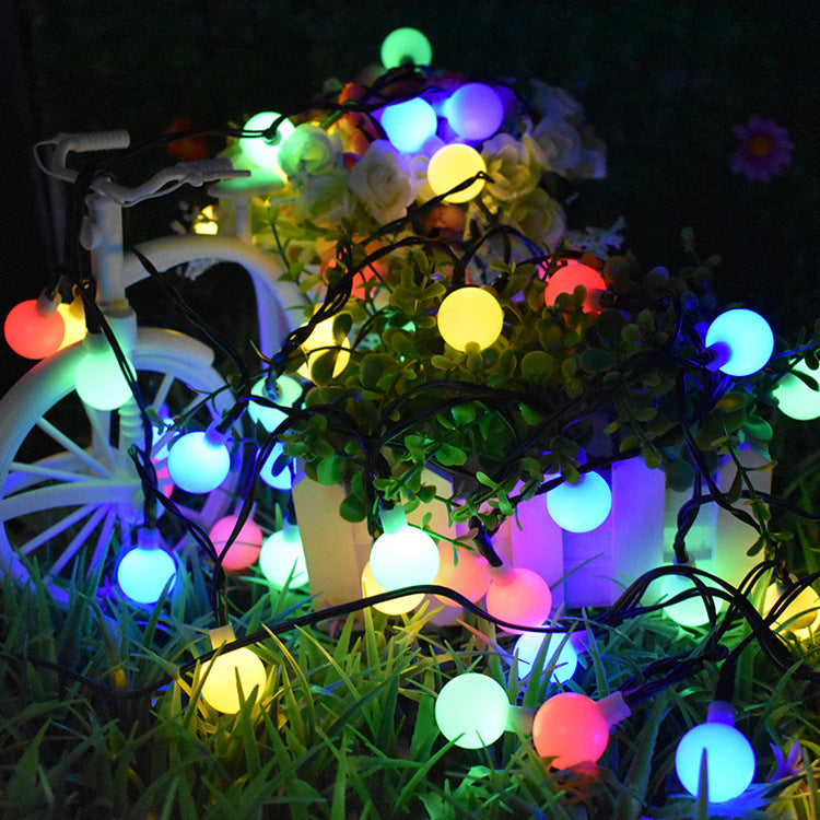 Solar-Powered Ball-Shaped LED String Lights