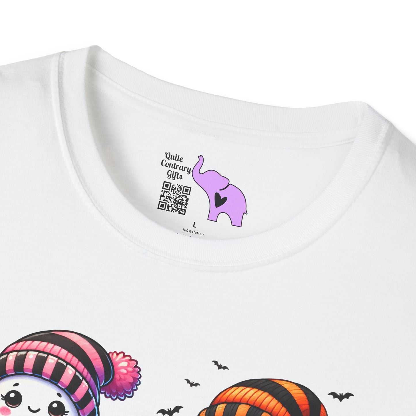 Cute Ghosts w/Pumpkins Adult T-shirt