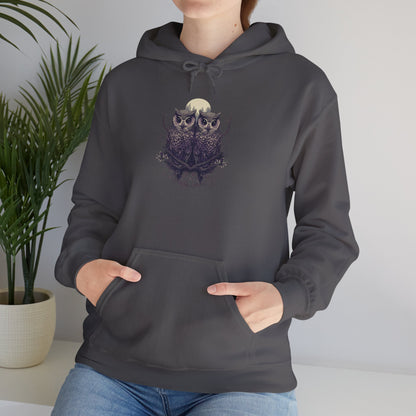 Owls and Full Moon Heavy Blend™ Hooded Sweatshirt