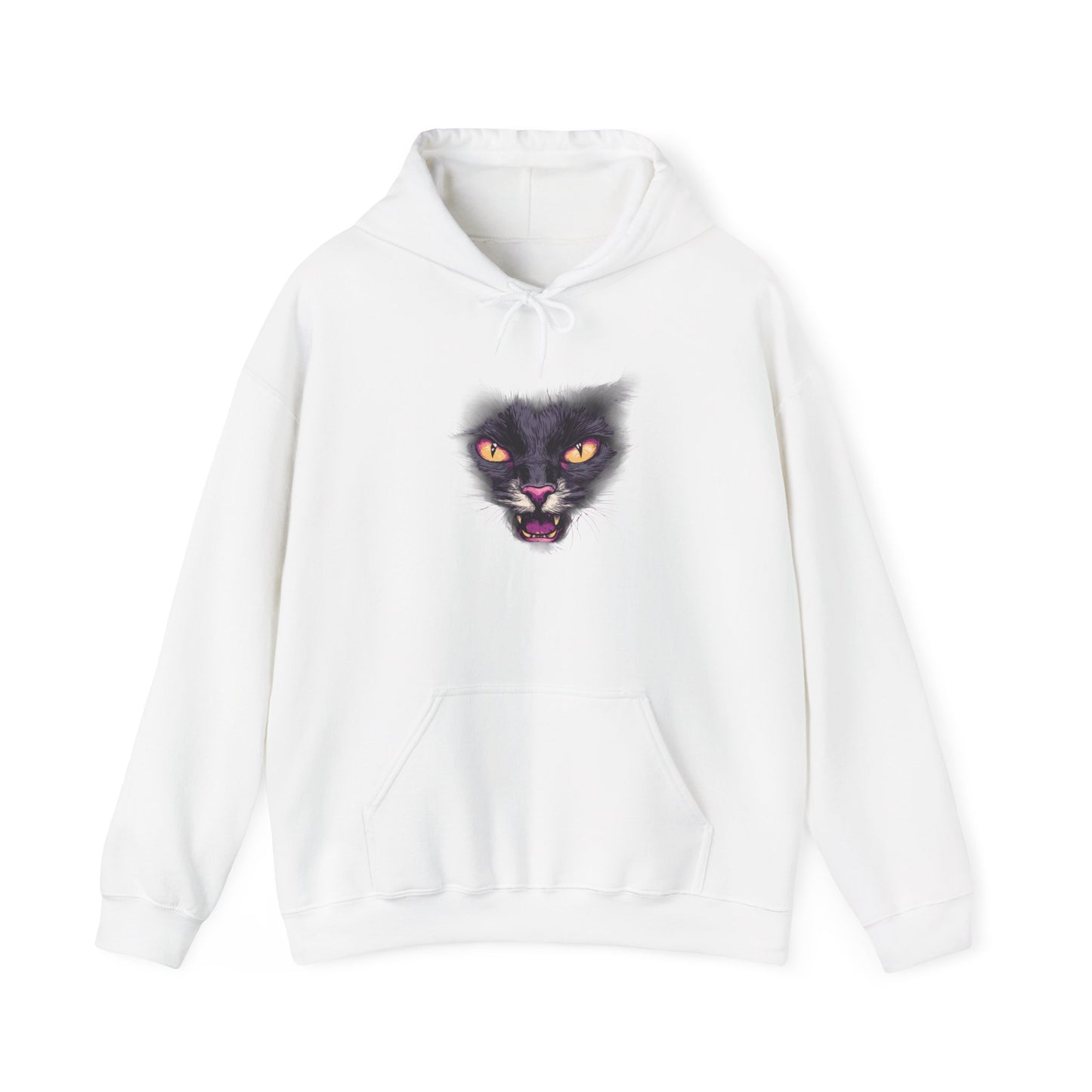 Black Cat Face Heavy Blend™ Hooded Sweatshirt