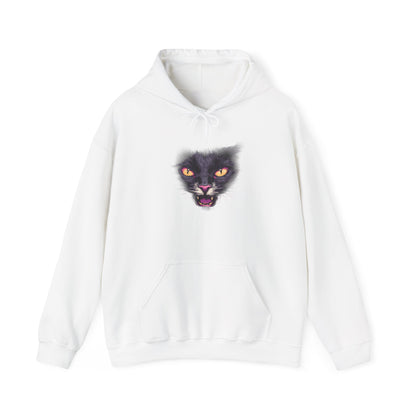 Black Cat Face Heavy Blend™ Hooded Sweatshirt