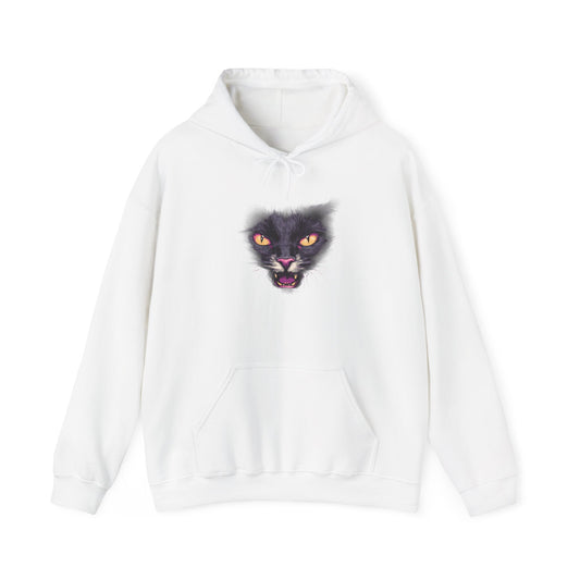 Black Cat Face Heavy Blend™ Hooded Sweatshirt