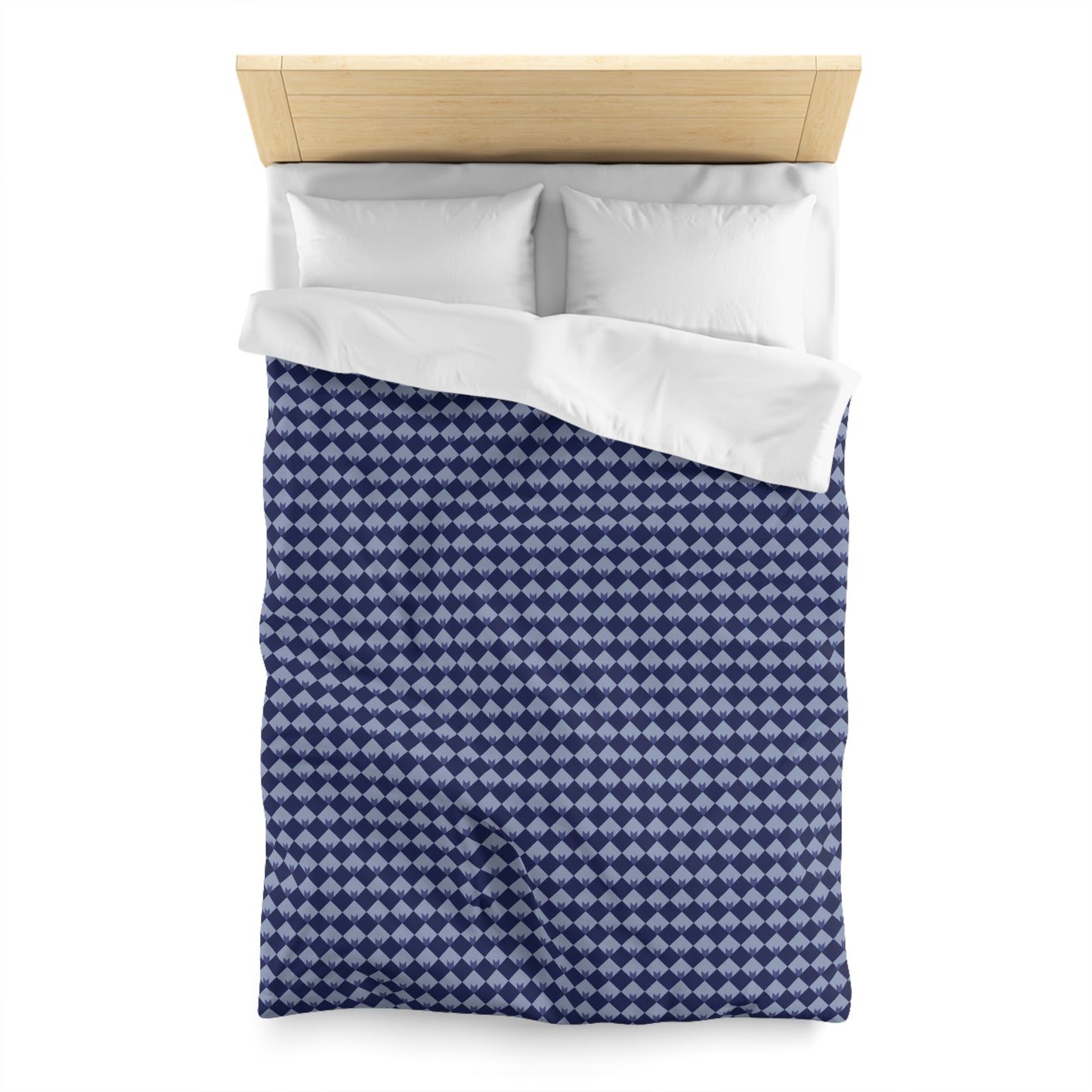 Diamond Bloom-Navy & Periwinkle Microfiber Duvet Cover