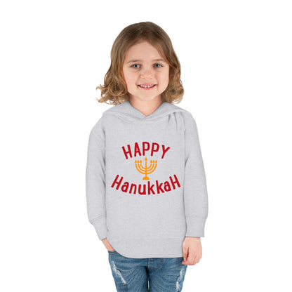 Happy Hanukkah Toddler Pullover Fleece Hoodie