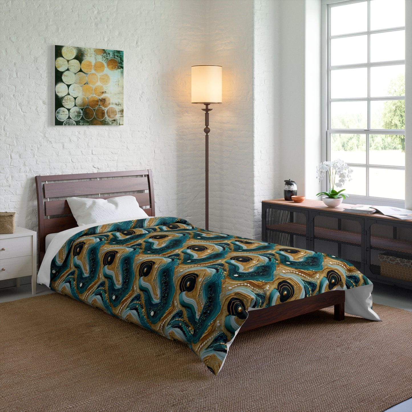 Gilded Ocean Veins Basic Bedding Set