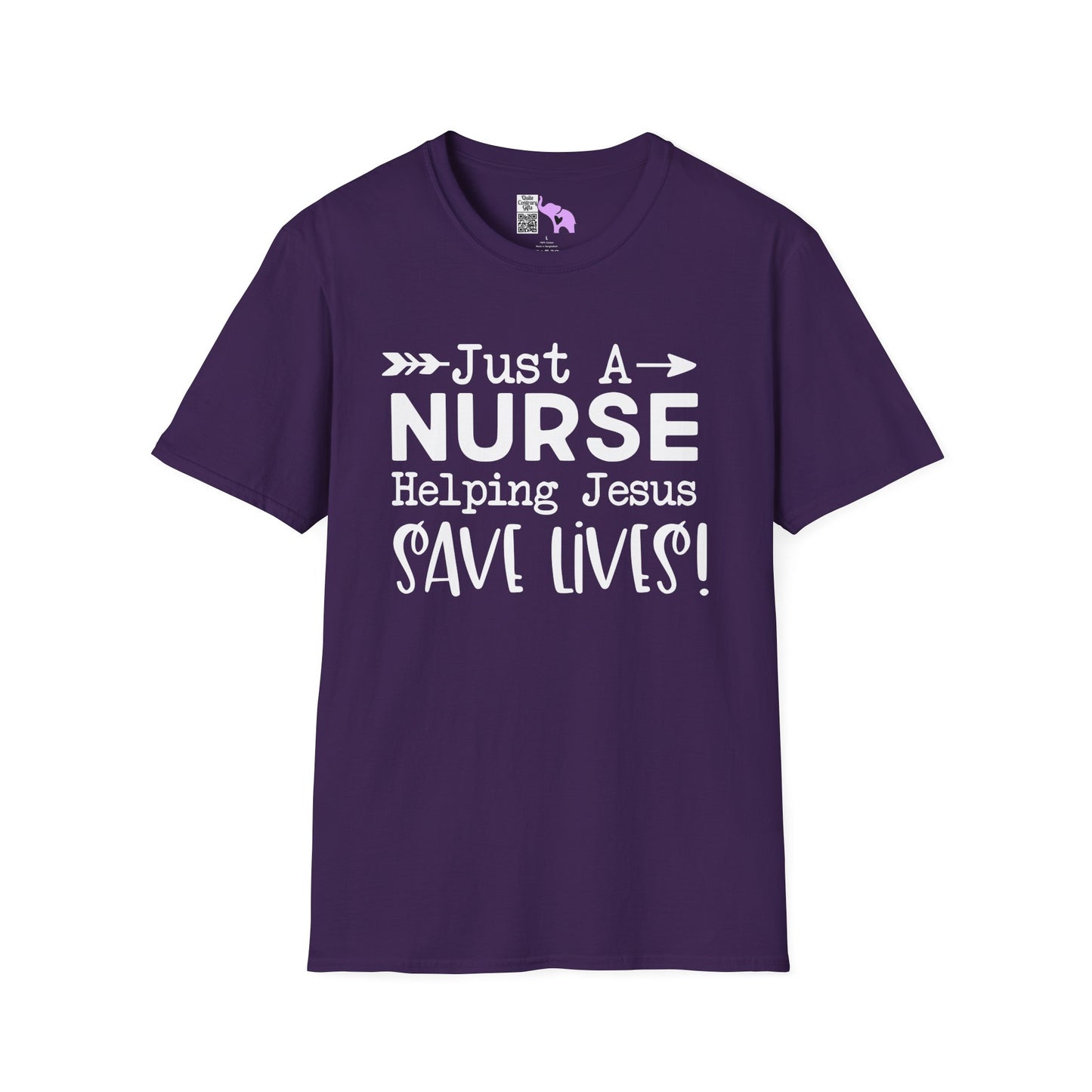 Just A Nurse Helping Jesus Save Lives Adult T-shirt