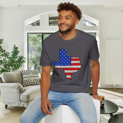 Texas American Flag 2 Adult T-shirt