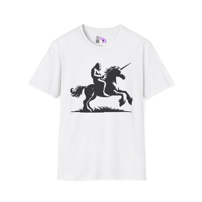 Bigfoot Rides A Unicorn Adult T-shirt
