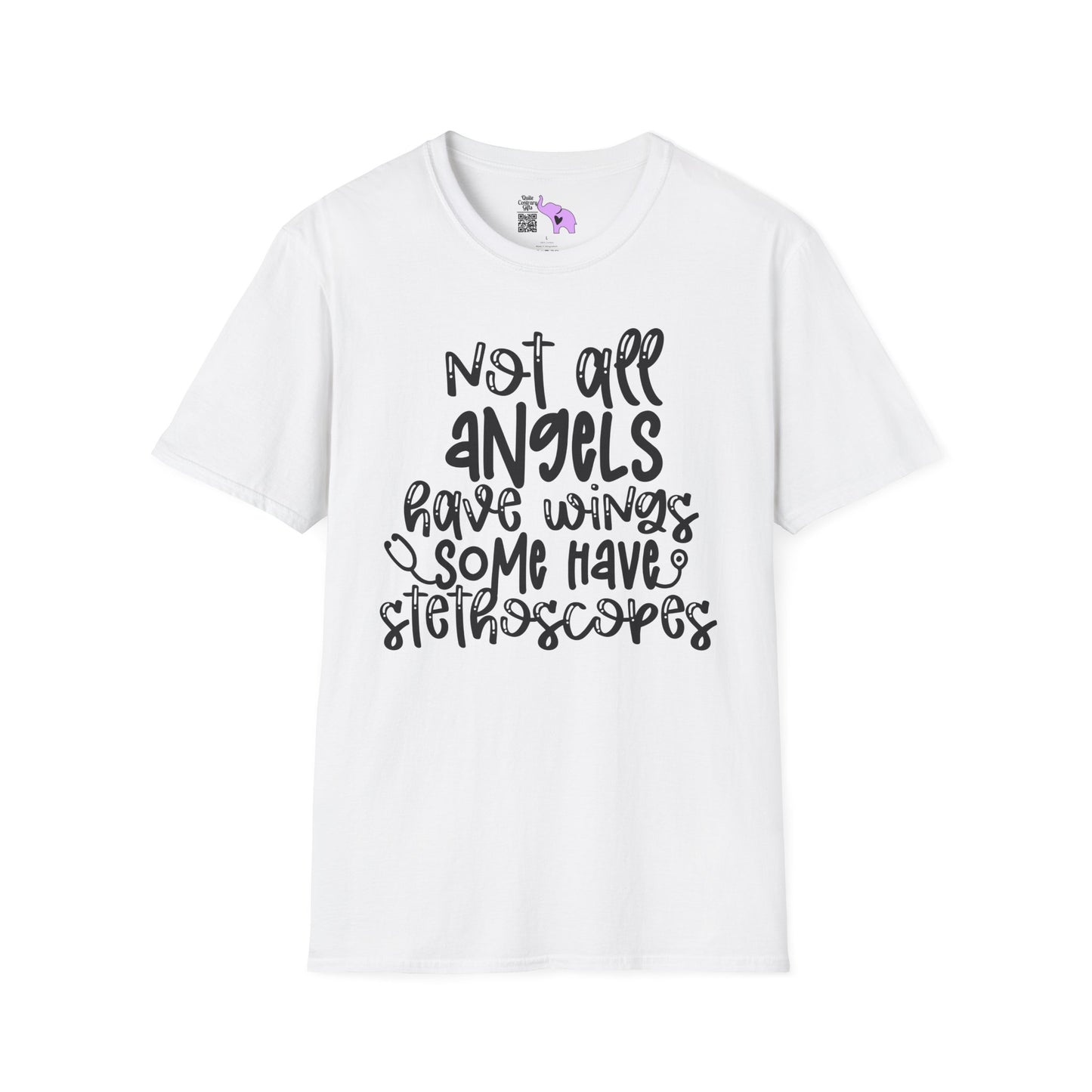 Not All Angels Wear Capes Some Wear Stethoscopes Adult T-shirt