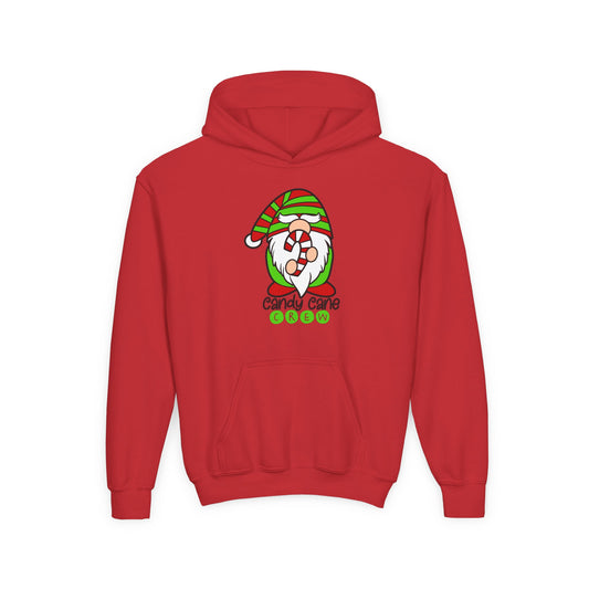 Candy Cane Crew Gnome Youth Hoodie