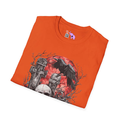 Halloween Graveyard w/Skull Adult T-shirt