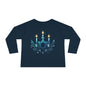 Star & Flame Hanukkah Toddler Long Sleeve Tee