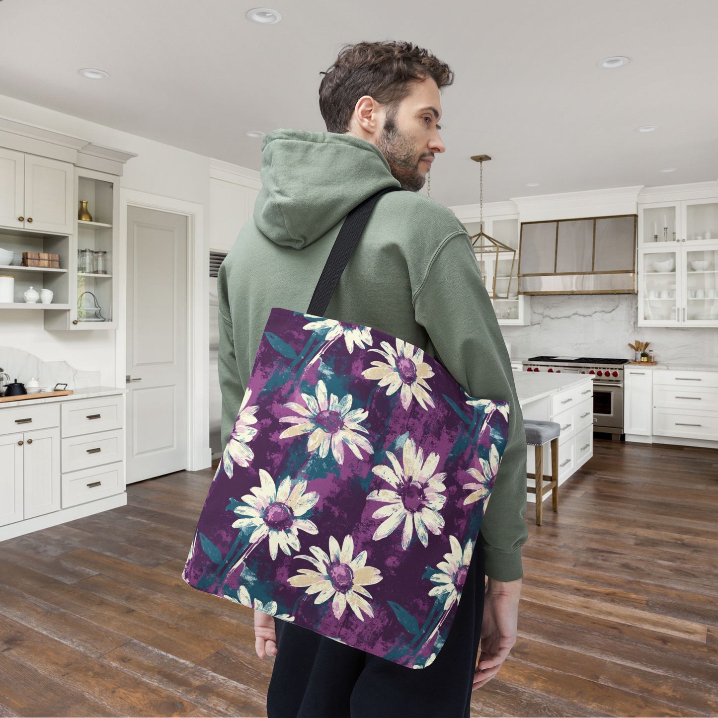 Twilight Daisy Meadow Canvas Tote Bag
