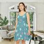 Teal Daisy Women's Skater Dress - Fun Spring Floral Dress for Every Occasion