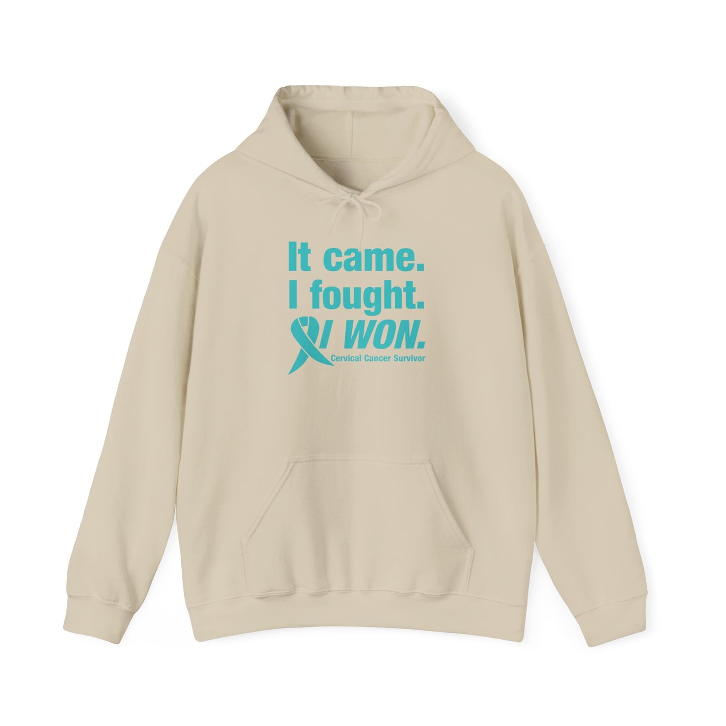 It Came I Fought I Won Cervical Cancer Awareness Adult Heavy Blend™ Hoodie
