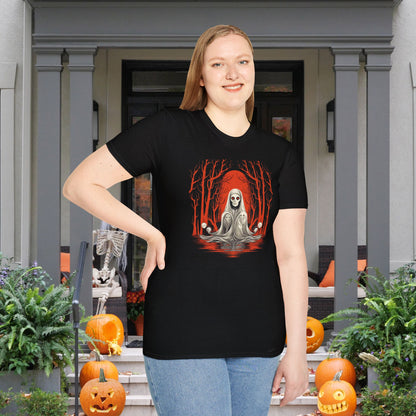 Creepy Ghost 6 Adult T-shirt