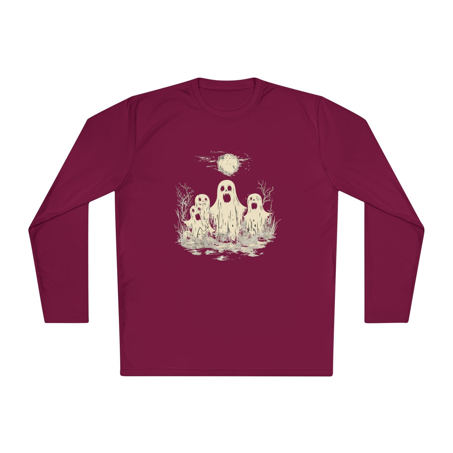 Creepy Ghost Trio Adult Long Sleeve Tee
