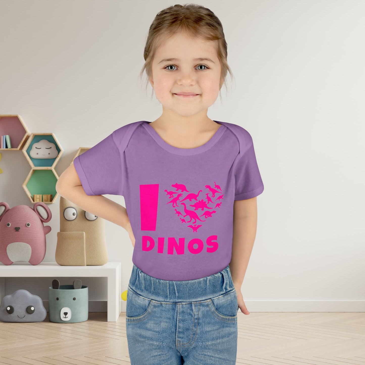 I Love Dinos (Dino Heart) Infant Baby Rib Bodysuit
