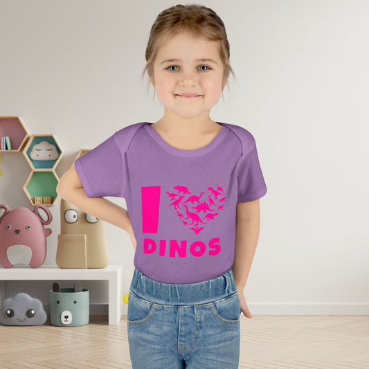 I Love Dinos (Dino Heart) Infant Baby Rib Bodysuit