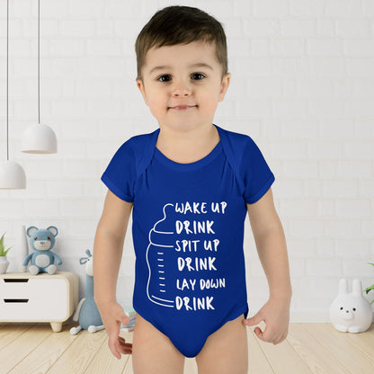 Wake Up Spit Up Lay Down Drink Infant Baby Rib Bodysuit