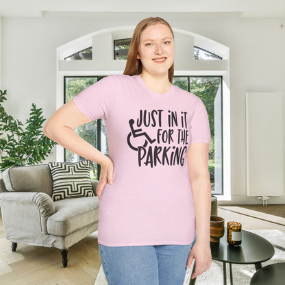 Just In It For The Parking (Wheelchair User) Adult T-shirt