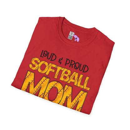 Loud & Proud Softball Mom Adult T-shirt