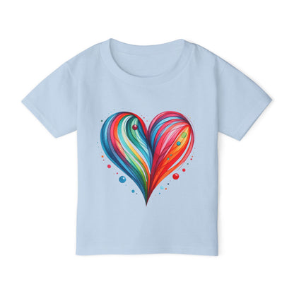 Blushing Rainbow Heart Heavy Cotton™ Toddler T-shirt